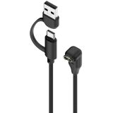 Зарядное устройство Deexe Power Line (USB + Type-C) для часов Garmin - Black: фото 1 из 9