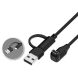 Зарядний пристрій Deexe Power Line (USB + Type-C) для годиннинів Garmin - Black (958406B). Фото 2 з 9