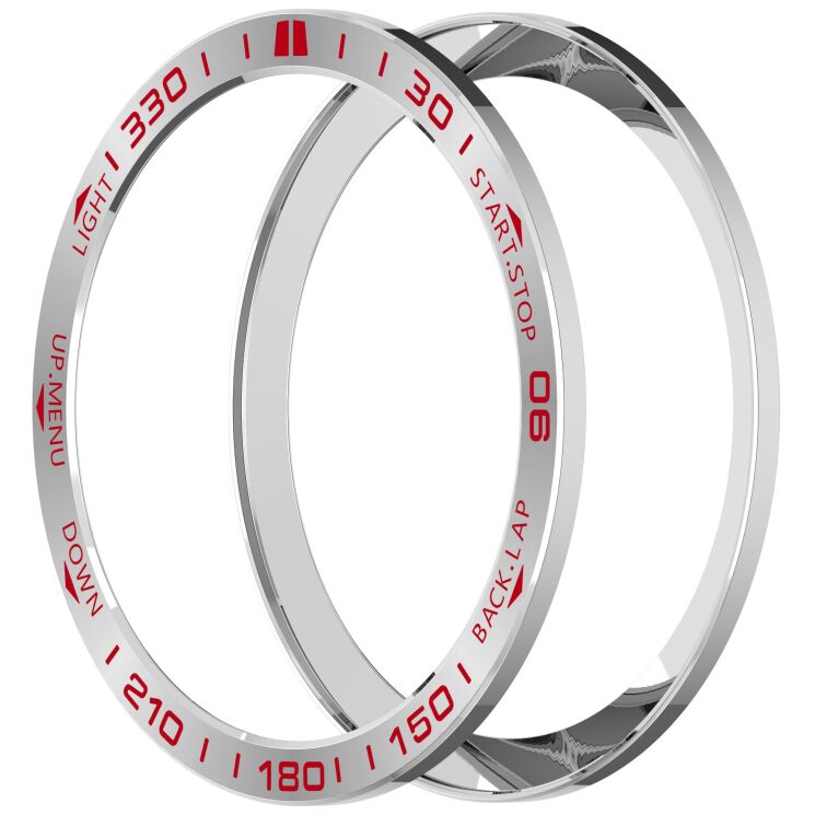 Захисна накладка Deexe Bezel Guard для Garmin Quatix 8 (51mm) - Red / Silver: фото 4 з 6