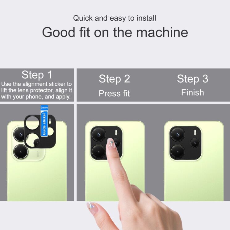 Захисна рамка IMAK Camera Styling для Xiaomi Redmi Note 14 4G - Black: фото 6 з 7