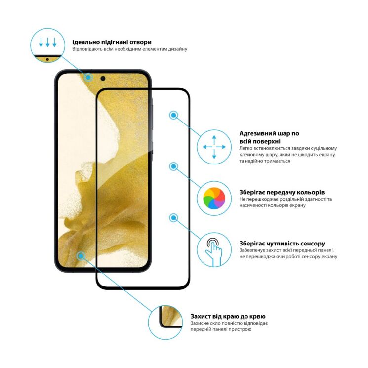 Захисне скло Global Full Glue для Samsung Galaxy A55 (A556) - Black: фото 3 з 4
