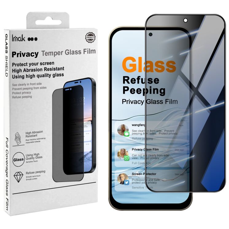 Защитное стекло IMAK Privacy 9H Protect для Xiaomi Redmi 17 - Black: фото 2 из 9