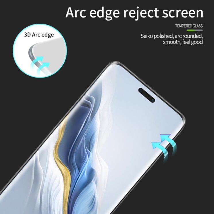 Защитное стекло MOFI 3D Curved Full Glue для Honor Magic 6 Pro - Black: фото 6 из 14