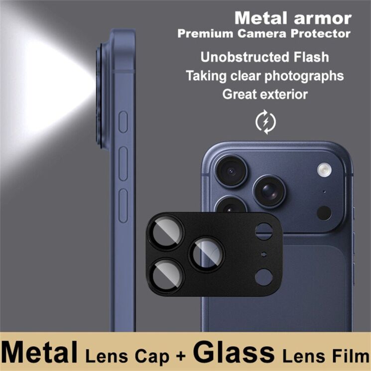 Захисне скло на камеру IMAK Camera Lens Combo для iPhone 18 Pro - Black: фото 6 з 9