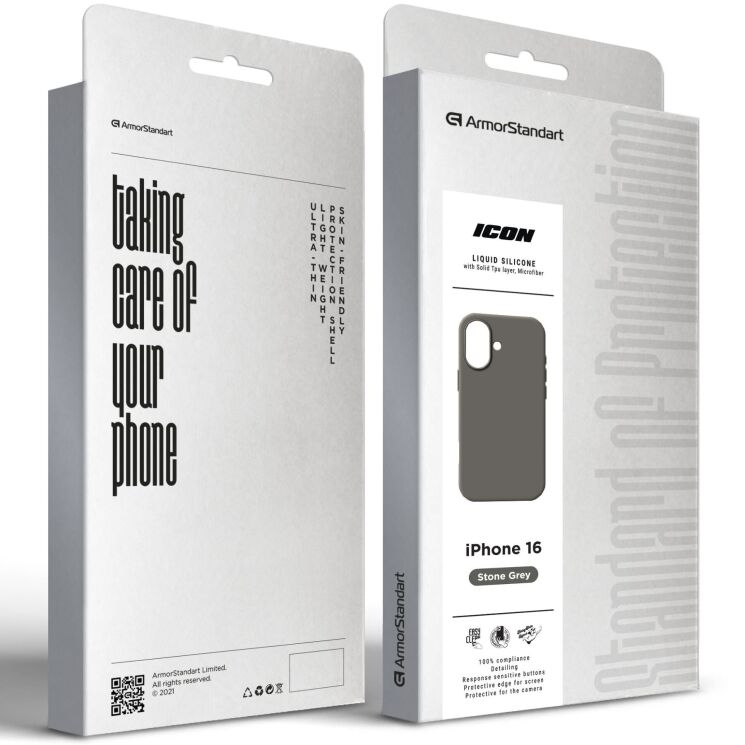 Защитный чехол ArmorStandart ICON2 Case для Apple iPhone 16 - Stone Grey: фото 3 из 9