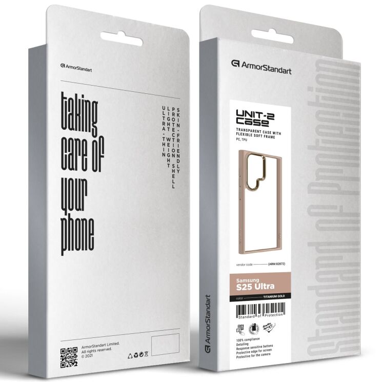 Защитный чехол ArmorStandart UNIT2 для Samsung Galaxy S25 Ultra (S938) - Titanium Gold: фото 2 из 4