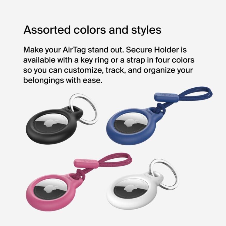 Захисний чохол Belkin Secure Holder with Keyring для Apple AirTags (F8W973BTBLK) - Black: фото 11 з 11