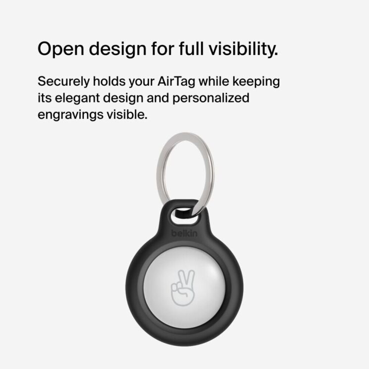 Захисний чохол Belkin Secure Holder with Keyring для Apple AirTags (F8W973BTBLK) - Black: фото 10 з 11