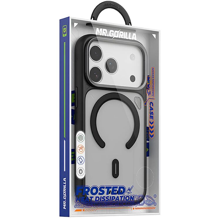 Захисний чохол Blueo Frosted Heat Dissipation Stand Magnetic для Apple iPhone 17 Pro - Black (389273B) Захисний чохол Blueo Frosted Heat Dissipation Stand Magnetic для Apple iPhone 17 Pro - Black: фото 4 з 5