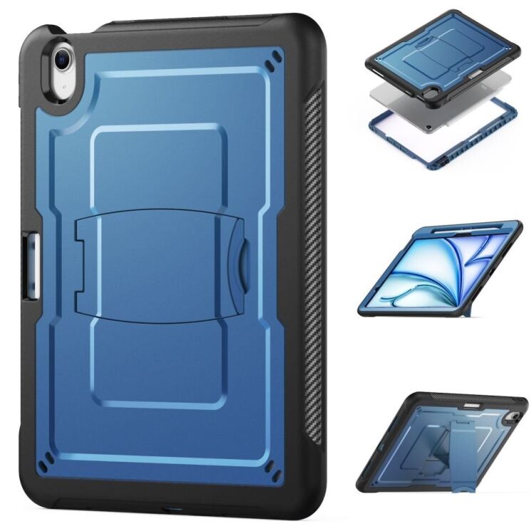 Защитный чехол Deexe Armor Stand для Apple iPad Air 11 M3/M2 (2025/2024) - Navy Blue: фото 3 из 11