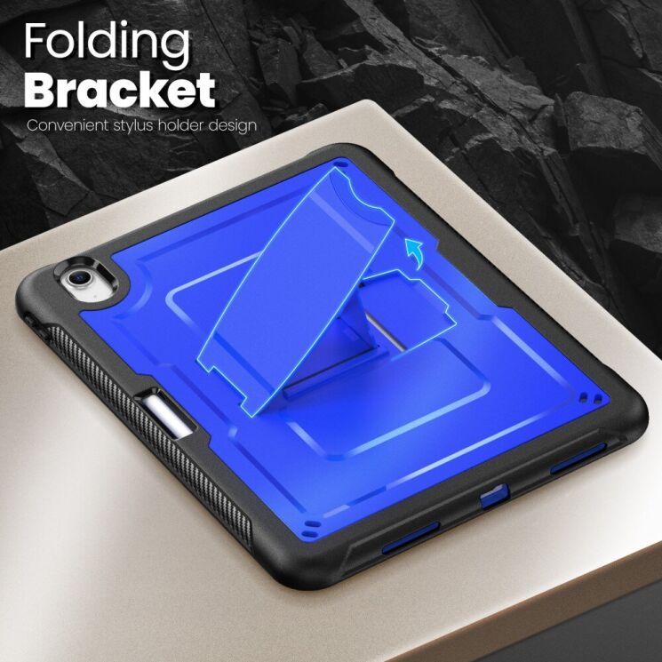 Защитный чехол Deexe Armor Stand для Apple iPad Air 11 M3/M2 (2025/2024) - Dark Blue: фото 9 из 11
