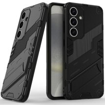 Защитный чехол с подставкой Deexe Bibercas для Samsung Galaxy A56 (A566) - Black: фото 1 из 7