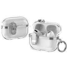 Защитный чехол Deexe Clear Luxe для Apple AirPods Pro 2 - Silver: фото 1 из 8
