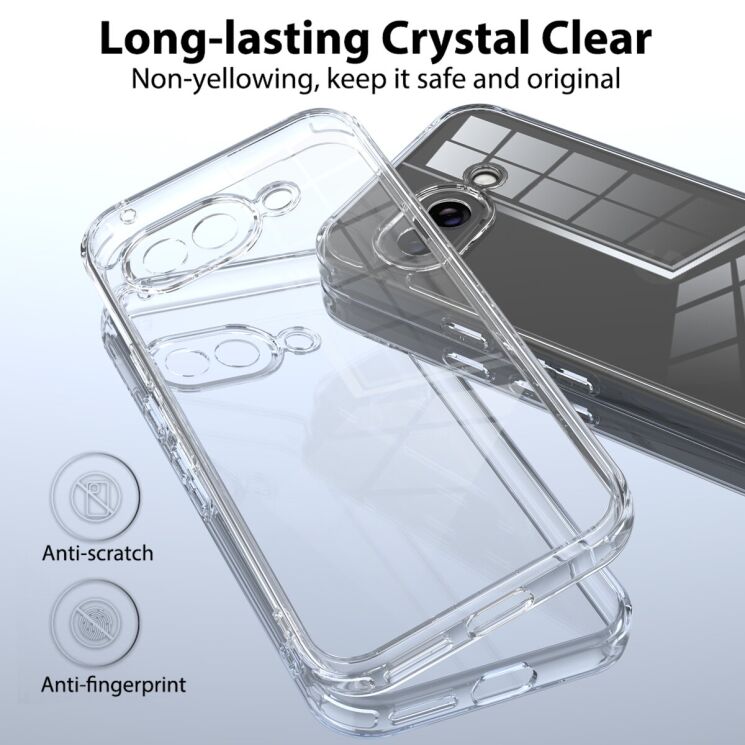Защитный чехол Deexe Crystal Hybrid для Google Pixel 10a - Clear: фото 4 из 7