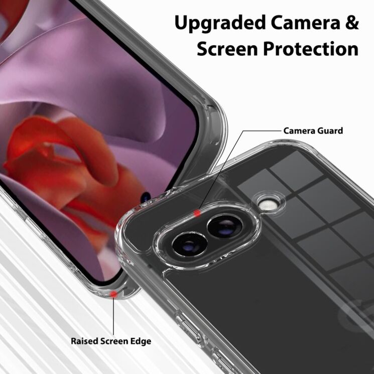 Защитный чехол Deexe Crystal Hybrid для Google Pixel 10a - Clear: фото 7 из 7