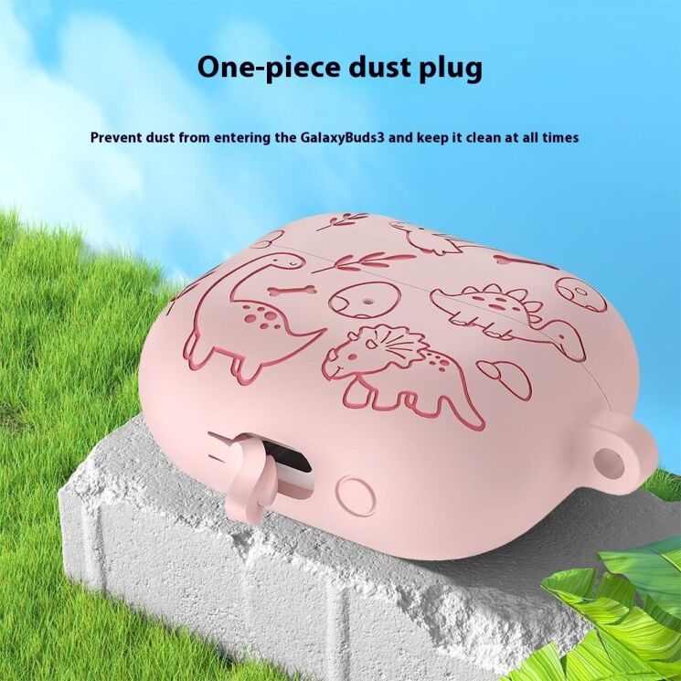 Захисний чохол Deexe Dinosaur Design для Samsung Galaxy Buds 3 / Buds 3 Pro - Light Purple: фото 4 з 7