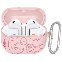 Захисний чохол Deexe Dinosaur Design для Samsung Galaxy Buds 3 / Buds 3 Pro - Light Pink: фото 1 з 7