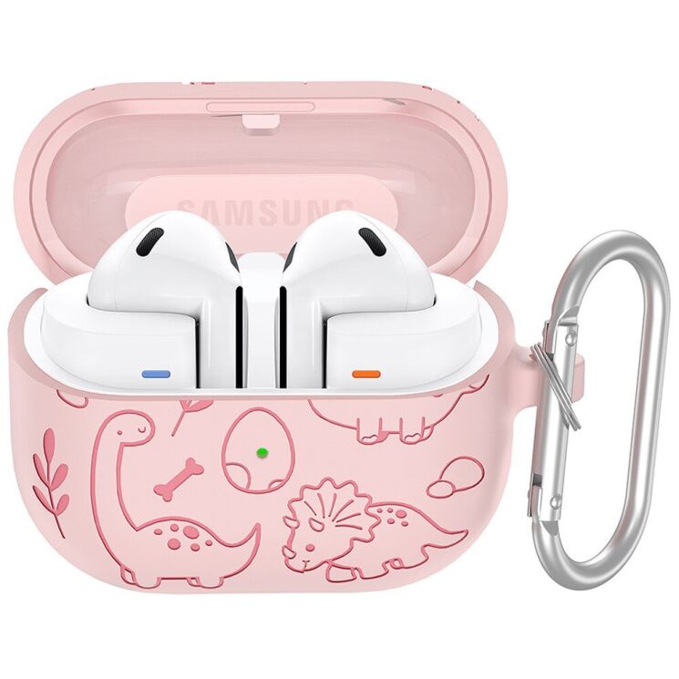 Защитный чехол Deexe Dinosaur Design для Samsung Galaxy Buds 3 / Buds 3 Pro - Light Pink: фото 1 из 7
