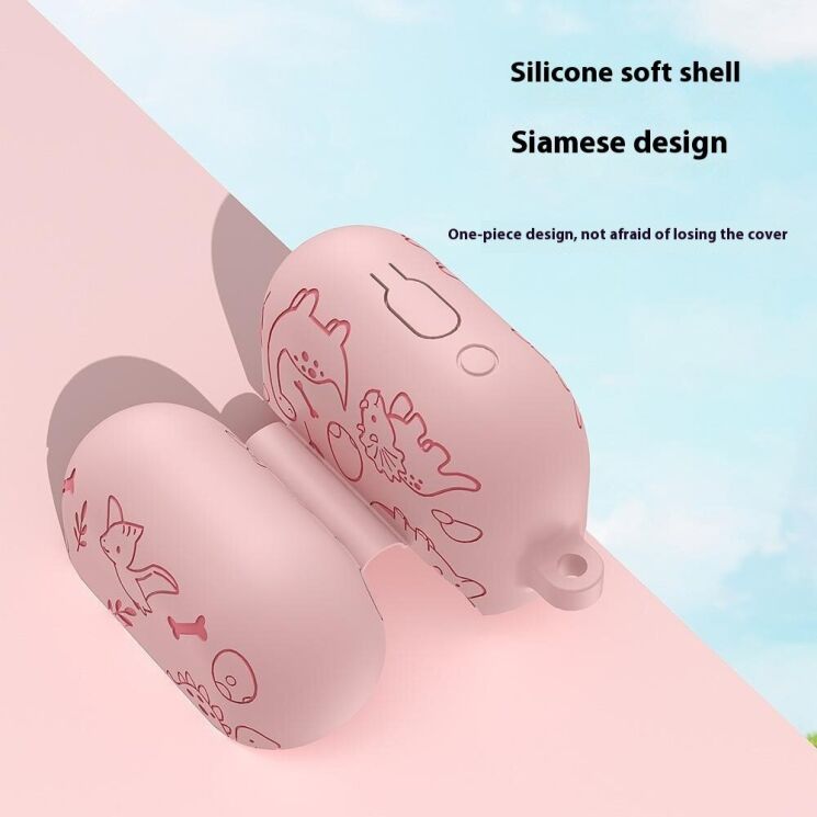 Захисний чохол Deexe Dinosaur Design для Samsung Galaxy Buds 3 / Buds 3 Pro - Light Purple: фото 5 з 7