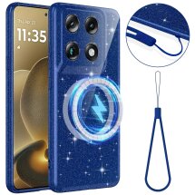 Защитный чехол Deexe Glitter Case with MagSafe для Motorola Signature - Blue: фото 1 из 7