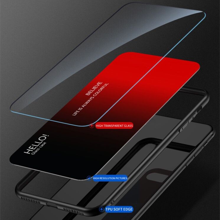 Защитный чехол Deexe Gradient Color для Apple iPhone 16 - Black / Red: фото 2 из 7