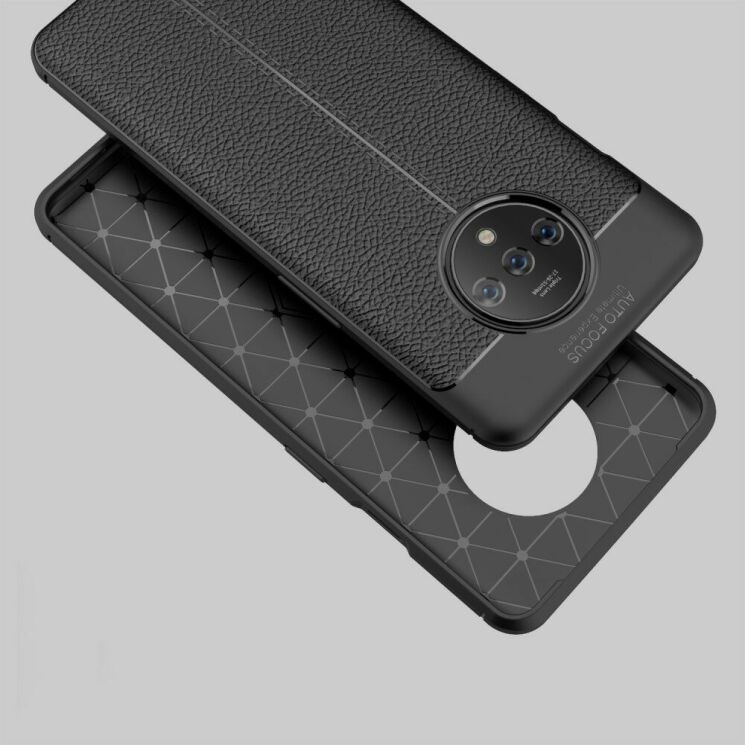 Защитный чехол Deexe Leather Cover для OnePlus 7T - Red: фото 4 из 9