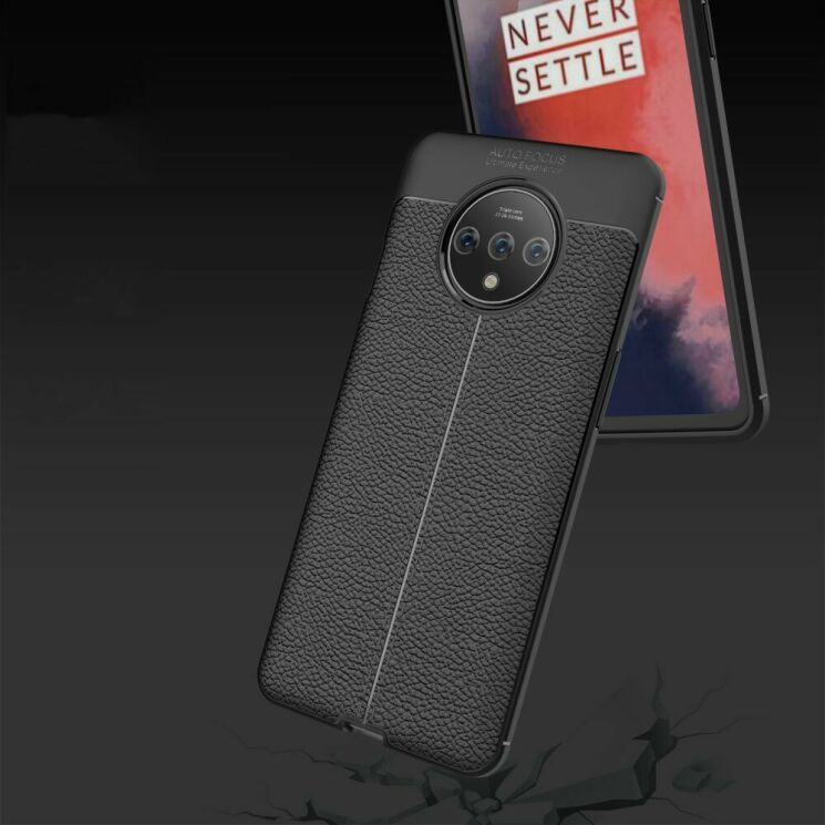 Защитный чехол Deexe Leather Cover для OnePlus 7T - Red: фото 8 из 9