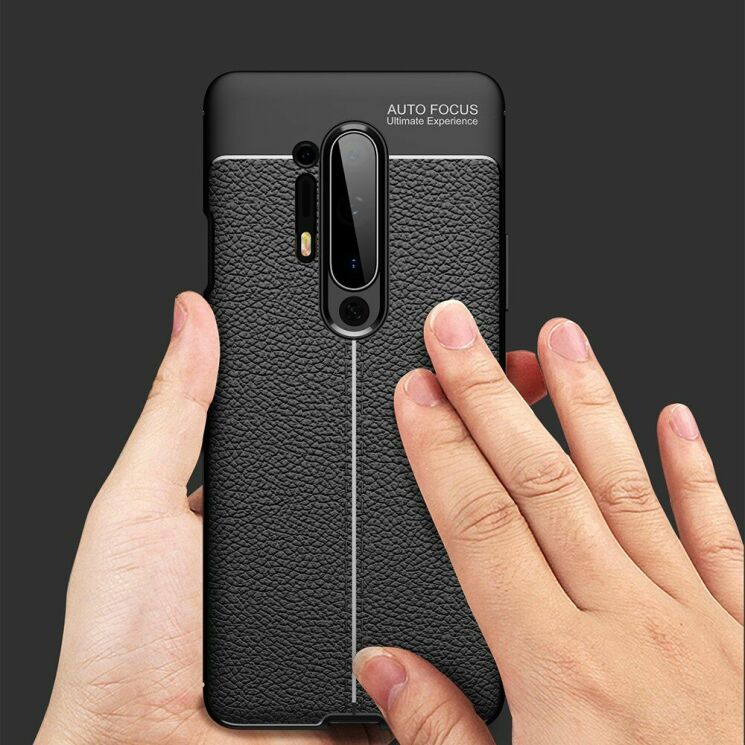 Защитный чехол Deexe Leather Cover для OnePlus 8 Pro - Red: фото 7 из 8