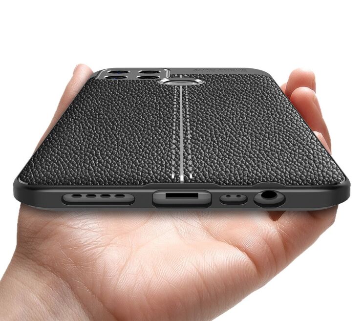 Защитный чехол Deexe Leather Cover для Oppo A15 / A15s - Black: фото 16 из 17