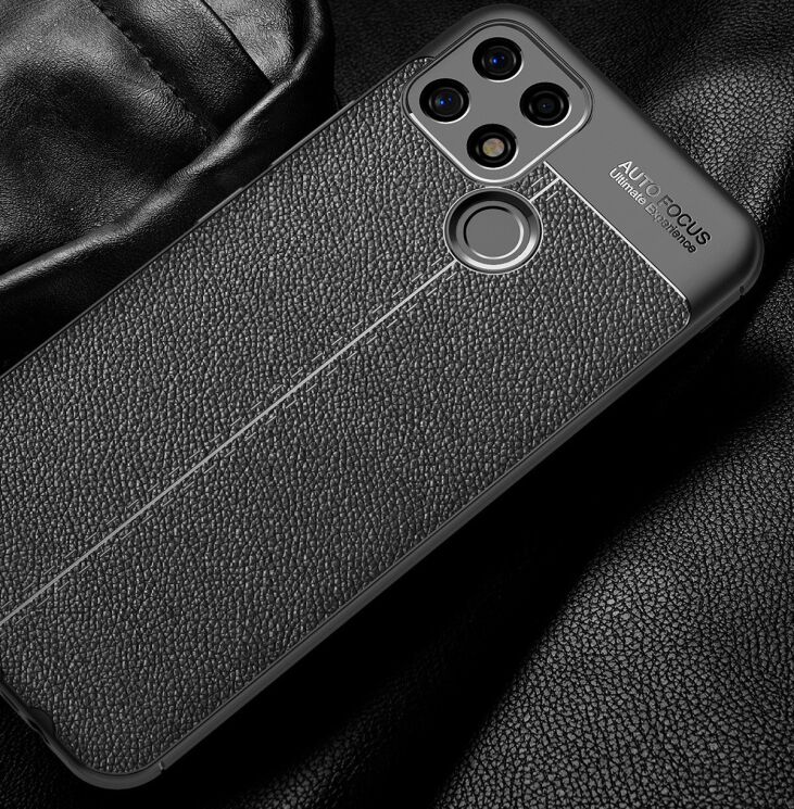 Защитный чехол Deexe Leather Cover для Oppo A15 / A15s - Black: фото 11 из 17