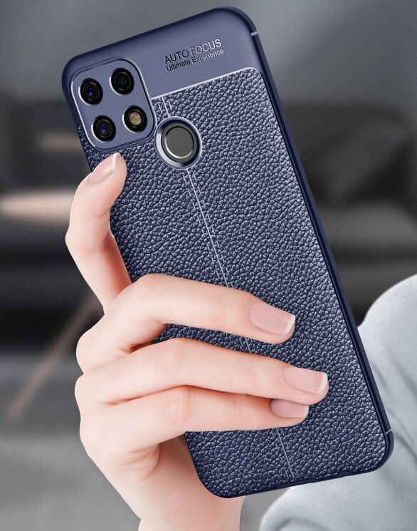 Защитный чехол Deexe Leather Cover для Oppo A15 / A15s - Black: фото 12 из 17