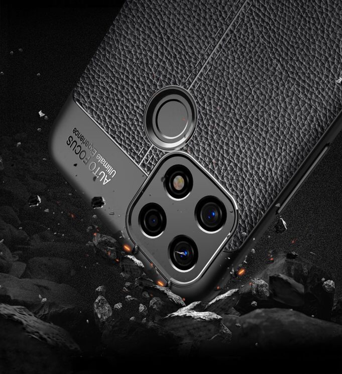 Защитный чехол Deexe Leather Cover для Oppo A15 / A15s - Black: фото 10 из 17