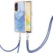Защитный чехол Deexe Marble Case with Strap для OPPO Reno 8T - Blue (322146L)