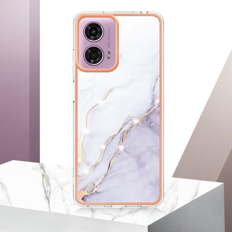 Защитный чехол Deexe Marble Style для Motorola Moto G24 / G04 / G04s / E14 - Light Green: фото 5 из 6
