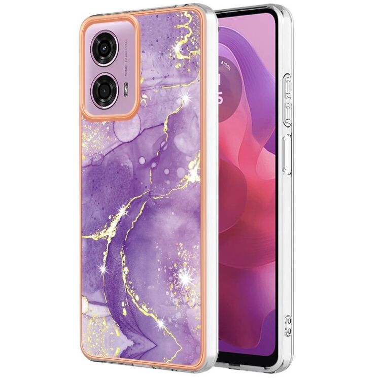 Защитный чехол Deexe Marble Style для Motorola Moto G24 / G04 / G04s / E14 - Purple: фото 1 из 6