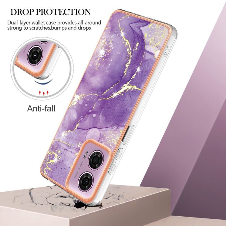 Защитный чехол Deexe Marble Style для Motorola Moto G24 / G04 / G04s / E14 - Light Green: фото 3 из 6