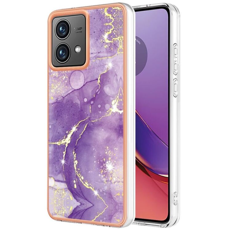 Защитный чехол Deexe Marble Style для Motorola Moto G84 - Purple: фото 1 из 6