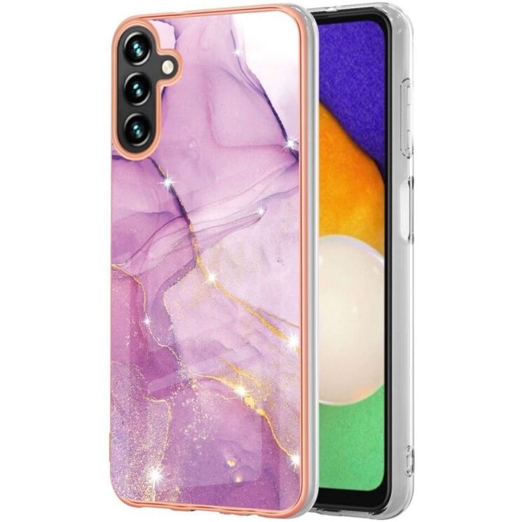 Защитный чехол Deexe Marble Style для Samsung Galaxy A36 (A366) - Light Purple: фото 1 из 5