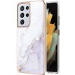 Защитный чехол Deexe Marble Style для Samsung Galaxy S21 Ultra (G998) - White (300916W)