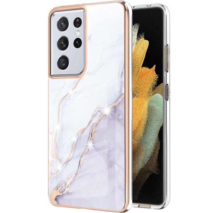 Защитный чехол Deexe Marble Style для Samsung Galaxy S21 Ultra (G998) - White: фото 1 из 4
