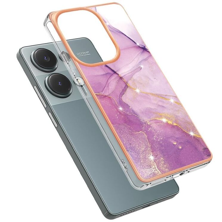 Защитный чехол Deexe Marble Style для Xiaomi Redmi Note 13 Pro 4G / Poco M6 Pro - Light Purple: фото 2 из 6