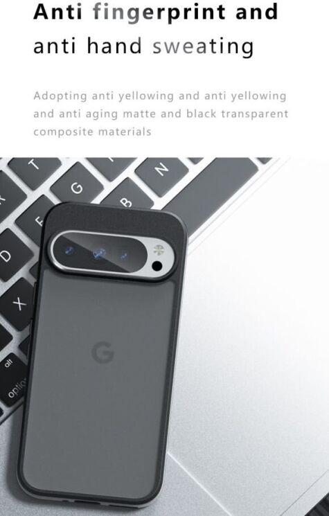 Захисний чохол Deexe Matte Skin для Google Pixel 9 / 9 Pro - Transparent / Black: фото 11 з 12