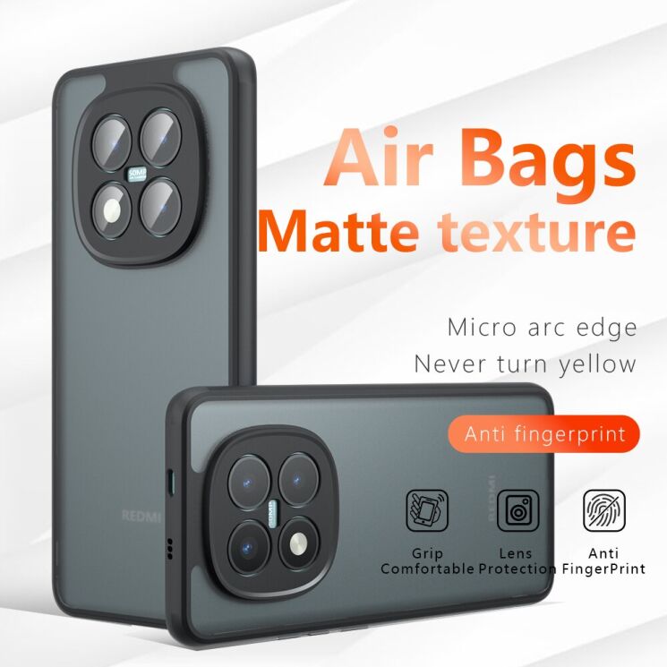 Защитный чехол Deexe Matte Skin для Xiaomi Redmi Note 15 Pro Plus / Poco M8 Pro 5G - Black: фото 3 из 11