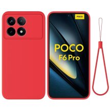 Защитный чехол Deexe Silicone Case для Xiaomi Poco F6 Pro - Red: фото 1 из 8