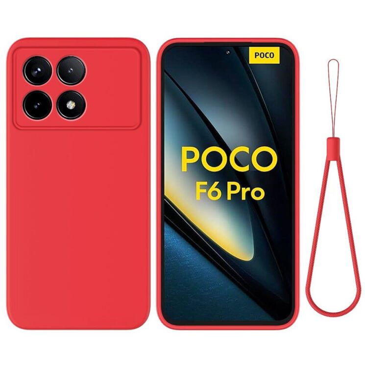 Защитный чехол Deexe Silicone Case для Xiaomi Poco F6 Pro - Red: фото 1 из 8