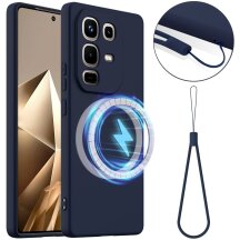 Защитный чехол Deexe Silicone Case with MagSafe для Infinix Note 50 / Note 50 Pro - Dark Blue: фото 1 из 8