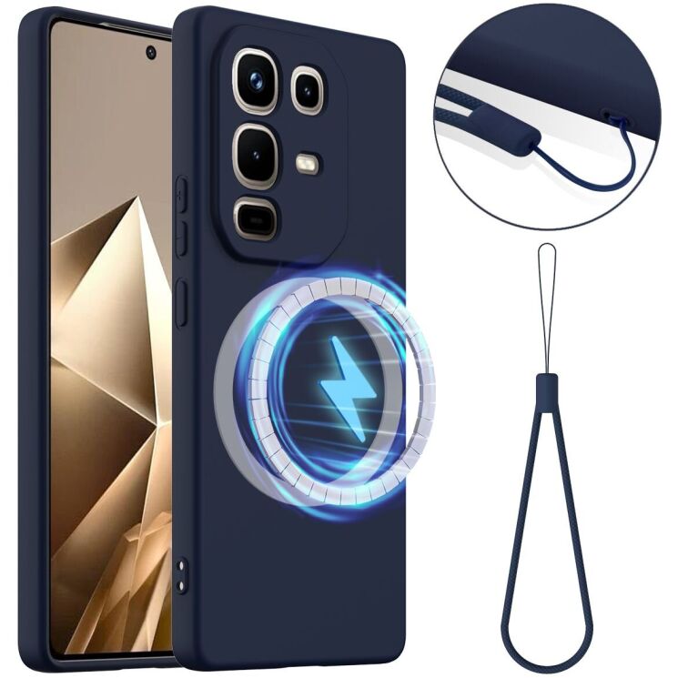 Защитный чехол Deexe Silicone Case with MagSafe для Infinix Note 50 / Note 50 Pro - Dark Blue: фото 1 из 8