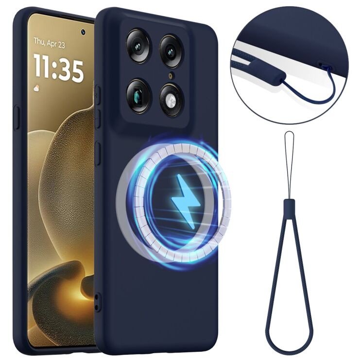 Защитный чехол Deexe Silicone Case with MagSafe для Motorola Signature - Dark Blue: фото 1 из 9