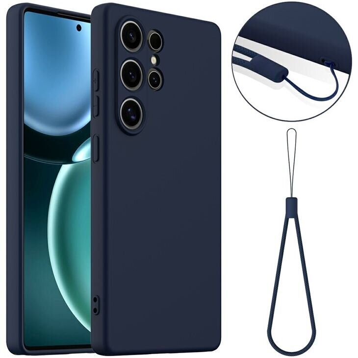 Защитный чехол Deexe Silicone Case with MagSafe для Samsung Galaxy S25 Ultra (S938) - Dark Blue: фото 1 из 9