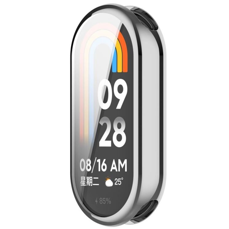 Защитный чехол Deexe Silicone Frame для Xiaomi Mi Smart Band 8 / 9 - Silver: фото 2 из 8